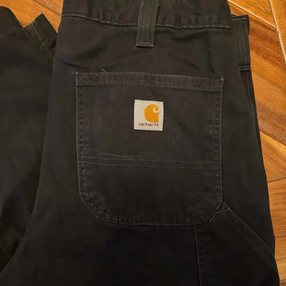 Black Carhartt Relaxed Fit Carpenter Work Pants  Size 34x32 Early 2000s